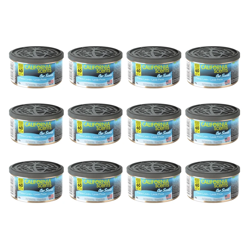 California Scents Fresh Linen - Frischer Wäscheduft - Duftdose 42 g - 12er-Pack